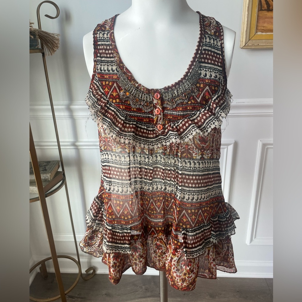 Solitaire Embellished Boho Tank Top